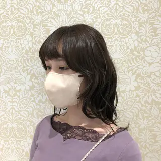 セミロング カラー 🐠寒色系×パーマ 櫻井　麿偉🐏のヘアスタイル