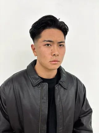 パーマ メンズ スパイキーパーマ 柏NO1 藤本葉のヘアスタイル
