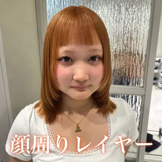 ミディアム 💖ブリーチ/暖色 𝐘𝐮𝐢💖のヘアスタイル