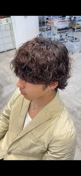 パーマ メンズ 小尾 優然のヘアスタイル
