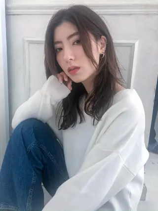 セミロング シンタニナオト /梅田茶屋町のヘアスタイル