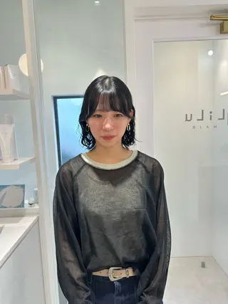 ミディアム パーマ お洒落パーマ/ 艶カラー/michiのヘアスタイル