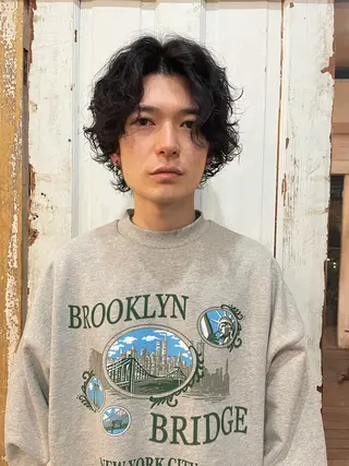 ミディアム パーマ メンズ 南堀江🌿パーマ Tetsu【テツ】のヘアスタイル
