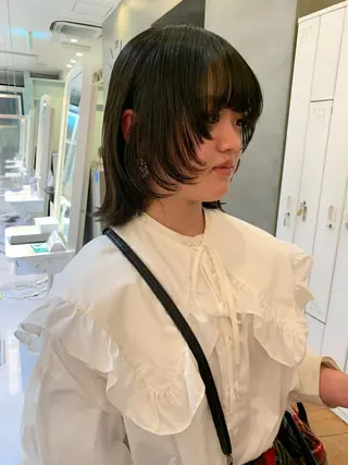 ミディアム ハイトーン/顔まわり レイヤー/YUKAのヘアスタイル