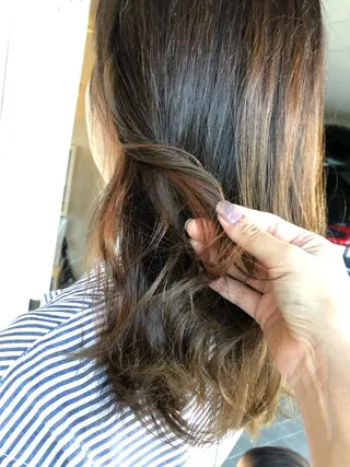 セミロング カラー MOLLA 浅香山店所属・谷口ゆめ/縮毛矯正/ カット/美眉ワックスのヘアスタイル