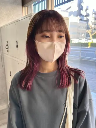 ミディアム カラー 高橋 みく/ minim 暖色のヘアスタイル