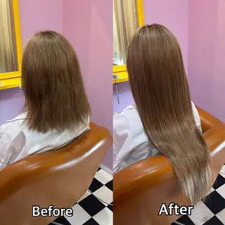 ロング シール＋ちび編み込み エクステ梅田🐨のヘアスタイル