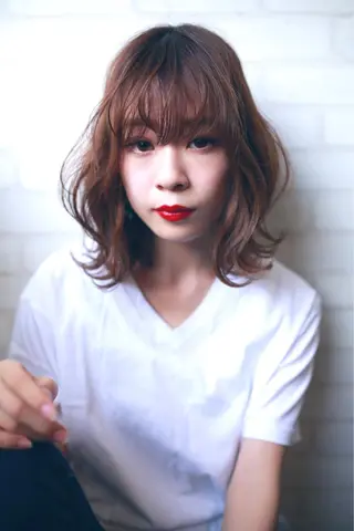 ミディアム カラー パーマ ヘアアレンジ メンズ キッズ ネイル マツエク・マツパ premier modelsのヘアスタイル
