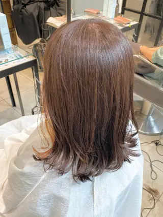 セミロング 似合わせ艶髪カラー ❤️ハダユミのヘアスタイル