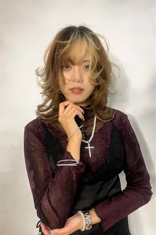 ミディアム カラー パーマ K.Koji ショートボブ/ボブのヘアスタイル