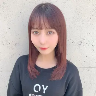 セミロング カラー ✨️美髪矯正×似合わ せ艶カラー✨藤田透のヘアスタイル