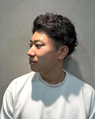 ショート パーマ メンズ BARBER SUGIYAMA所属・北千住理容室バーバー 小堀悠作のヘアスタイル
