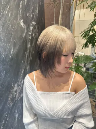 ミディアム カラー salowin原宿iori所属・💋ハイトーンデザイ ンヘア💋A'nyuのヘアスタイル