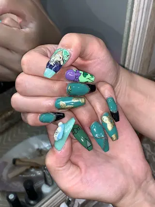 ネイル NES NAIL所属・さゆり￤推しキャラ ￤ロングネイル🩷のネイルデザイン