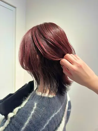 セミロング カラー ヘアアレンジ Design Color🐰アユミのヘアスタイル