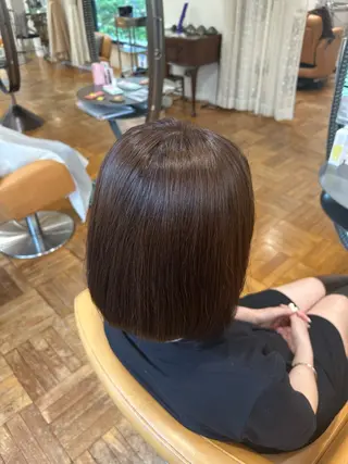 ミディアム カラー ツヤ髪💫髪質改善 透明感カラー仁平創太のヘアスタイル