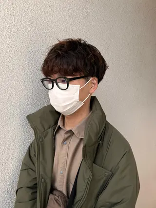 ミディアム パーマ メンズ 柳澤 和也のヘアスタイル