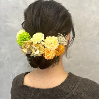 セミロング ヘアアレンジ NUMBER_ ユイナのヘアスタイル