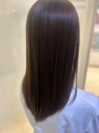 セミロング カラー 艶質改善/縮毛矯正 ササキナツミのヘアスタイル