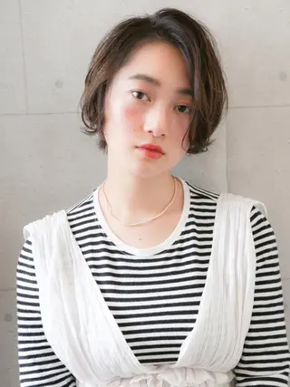 ショート カラー パーマ さかい なつみのヘアスタイル