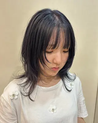 ミディアム カラー ヘアアレンジ ボブ/透明感カラー 🧸YUI❤️のヘアスタイル