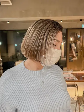 セミロング カラー 海外デザイン🇺🇸 石渡諒太のヘアスタイル