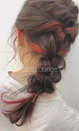 セミロング カラー 江原 綾花のヘアスタイル