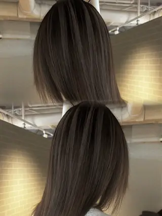 ショート カラー ヘアアレンジ グランルッソ所属・岡山× バレイヤージュカラーのヘアスタイル