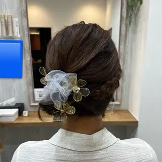 セミロング ヘアアレンジ 桑原 りゆのヘアスタイル