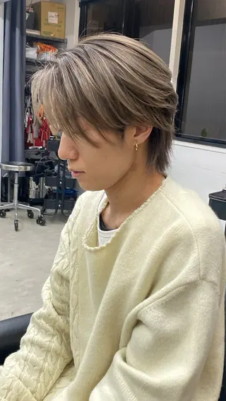 ミディアム ハイライト、レイヤー カット/西梅田/中西のヘアスタイル