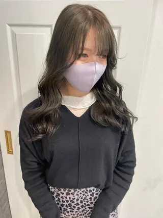 ロング rina／ベージュ ワンホン/韓国ヘアのヘアスタイル