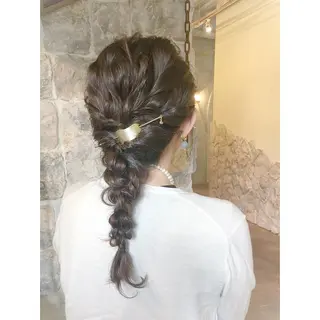 セミロング カラー ヘアアレンジ EMANON天神所属・Hitomi Ezakiのヘアスタイル