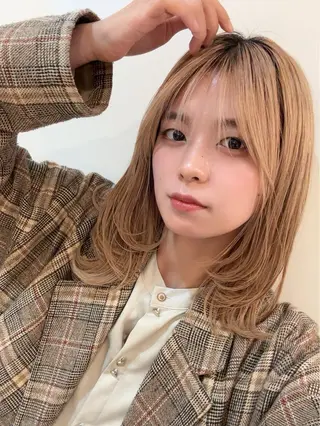 ミディアム カラー 透明感カラー/レイ ヤー/Nana🌈のヘアスタイル