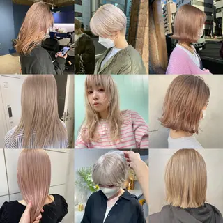 ミディアム カラー ハイトーン/メンズ/ ボブ RINのヘアスタイル