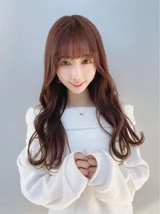 セミロング カラー ヘアアレンジ 顔周りカット/髪質改 善/新宿/畑中稔里のヘアスタイル