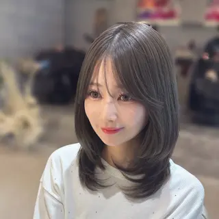 ミディアム enu所属・enu梅田 韓国ヘア ゆりのヘアスタイル
