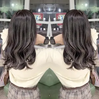 セミロング カラー cherie所属・バレイヤージュ/ ハイライト/大内格のヘアスタイル