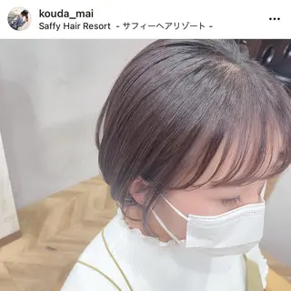 ショート カラー パーマ ヘアアレンジ メンズ キッズ ネイル マツエク・マツパ Saffyハリウッド トリートメント◎のヘアスタイル