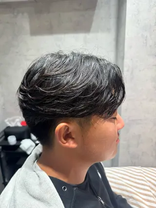 ミディアム パーマ メンズカット✂️/ パーマ🪢/金敷幸作のヘアスタイル