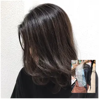 ミディアム カラー ウエモト タク ショート/レイヤーのヘアスタイル