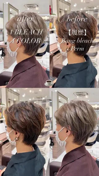 ショート カラー メンズ ナチュラル暖色カラー 🤎 佐藤栞のヘアスタイル