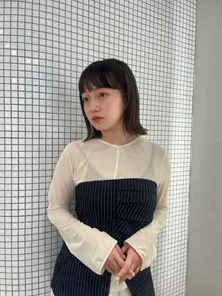 ミディアム saki‪🌱‬♡ /透明感カラーのヘアスタイル