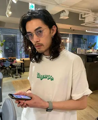 ミディアム パーマ 美髪・シールエクステ ホソタニリョウコのヘアスタイル