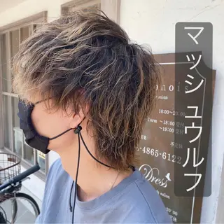 ミディアム カラー パーマ メンズ メンズパーマ 西條真治のヘアスタイル