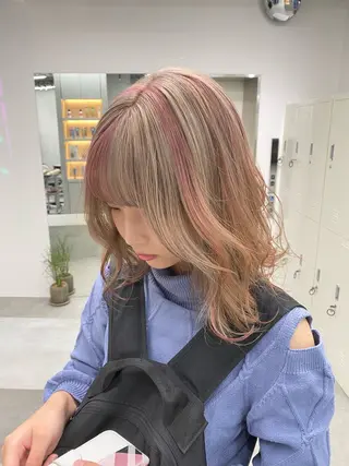 ミディアム カラー ウルフ🐺/ボブ ハイトーン🌈/増田のヘアスタイル