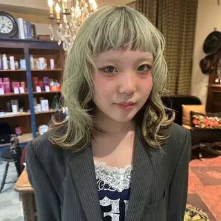 ミディアム カラー もりやま りりかのヘアスタイル