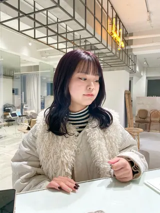 セミロング カラー loely 💞miyuのヘアスタイル