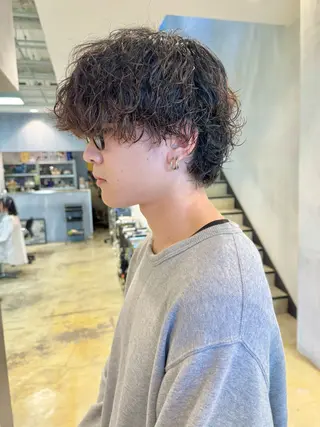 パーマ メンズ メンズパーマ/ ハイトーン/古川晴輝のヘアスタイル