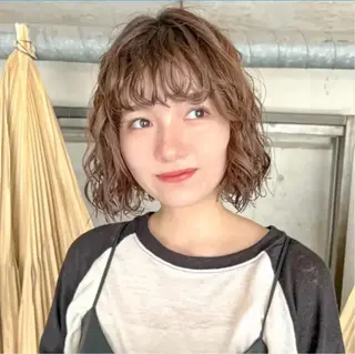 ミディアム パーマ 佐藤 裕史のヘアスタイル