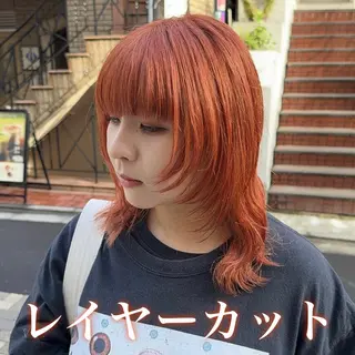 ミディアム 💖ブリーチ/暖色 𝐘𝐮𝐢💖のヘアスタイル